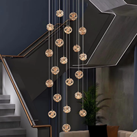 Lustre en cristal moderne à plusieurs niveaux Éclairage de luxe pour les grands espaces