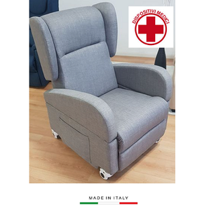 Poltrona Elevabile Nadira in Microfibra Marrone con 2 Motori per Attrezzature Riabilitative - Product Image 1