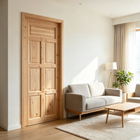 Light Zen Solid Fir Timber Solid Wood Door Natural Timber Door for Leisure Tea Space