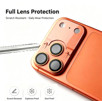 Nieuw ontwerp 9H hardheid gehard glas 2.5D 2-in-1 camera lensfolie met metalen ringstandaard voor 17 Pro Max