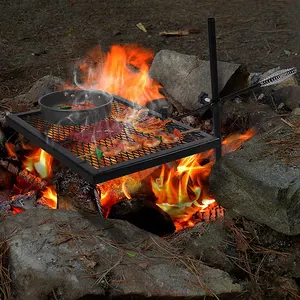 烤架更换易于安装的便携式烧烤在露天火坑简单的篝火烤架
