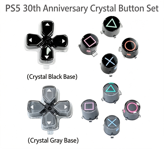 Repair Part for PS5 Controller Cross Direction Crystal Button for Ps5 Astro Bot Block Dpad Function ABXY Key Action Thumb Stick
