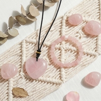 Collier en cristal avec pendentif en forme de cœur en labradorite naturelle et améthyste, bracelet avec perles en pierre, coffret cadeau, ensemble de bijoux pour femmes