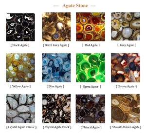 Dalles <span class=keywords><strong>de</strong></span> pierre gemme d'agate noire naturelle rétro-éclairées stratifiées avec le panneau <span class=keywords><strong>en</strong></span> <span class=keywords><strong>verre</strong></span> translucide soutenant T20mm poli - Product Image 6