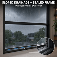 Ventana Eléctrica Inteligente Moderna con Marco de Aleación de Aluminio, Doble Acristalamiento Templado, Control Remoto, Insonorizada, Impermeable y Resistente a la Lluvia