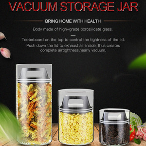 Borosilicate chân không lọ thủy tinh thiết lập với xử lý 3 cái kín 900ml/1300ml/2000ml thực phẩm lưu trữ <span class=keywords><strong>Jar</strong></span> Bộ - Product Image 4