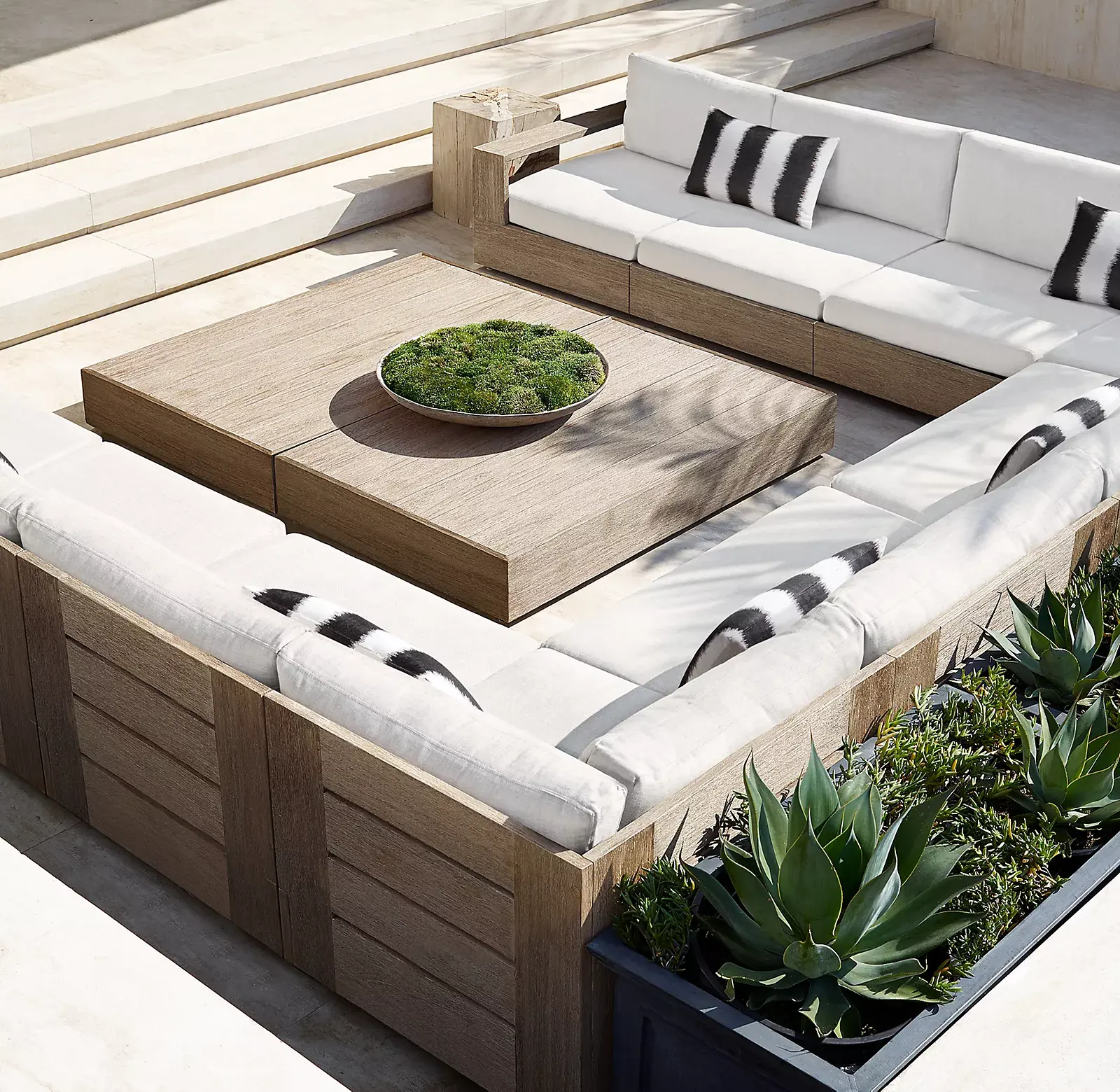 Sigma современный дизайн уличный садовый комплект мебели из тика Дерево патио резьба Тиковый U-образный секционный диван