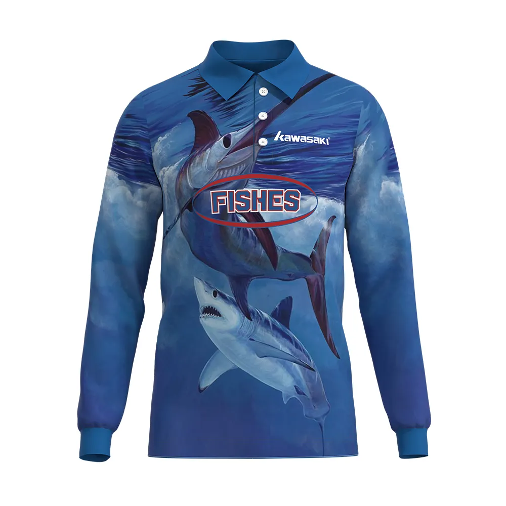 Hot Selling High Quality 100%polyester Breathable Custom Design Fishing Shirts Long Sleeve Fishing Wear Shirts & Tops Sportswear