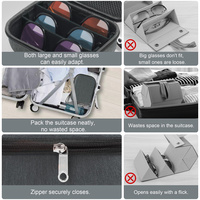 Organisateur de lunettes de soleil de voyage étui à lunettes 3 fentes réglables pour plusieurs lunettes boîte à lunettes dure pour hommes femmes
