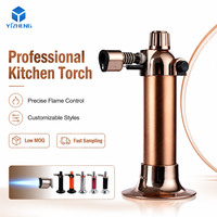 YIZHENG Chalumeau de cuisine professionnel réglable multicolore pour crème brûlée, à gaz butane, coupe-vent