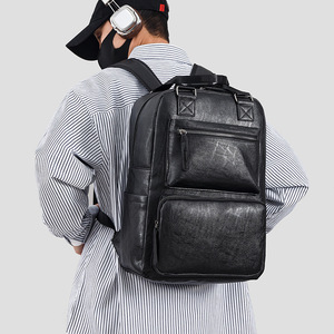 <strong>Vintage</strong> PU Leather Travel Backpack for Men Water-Resistant College School Daypack Casual <strong>Laptop</strong> - Product Image 1