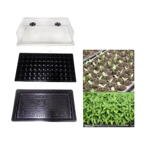 Kit de démarrage de semences à 72 cellules, plateau de germination pour semis en dôme, plateaux de démarrage, plateau de semis avec dômes et base ventilés pour l'humidité