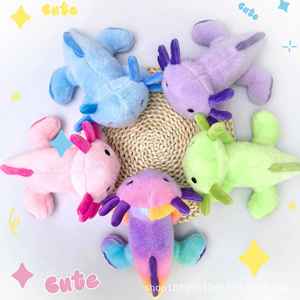 بيع بالجملة Kawaii ألوان متنوعة المكسيكي Axolotl السلمندر أنيمي القطيفة سلسلة المفاتيح الناعمة محشوة لطيف دمية Axolotl - Product Image 4