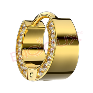 Dakota Golden 12mm GPEarrings for Women Trendy Hypoallergenic <b>Stud</b> <b>Earrings</b> Zircon - Product Image 1