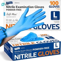 Gants en nitrile noirs 3 mil, texturés aux doigts, jetables, vendus à l'unité, pour tatouage, salon de beauté, manucure, coiffure et nail art