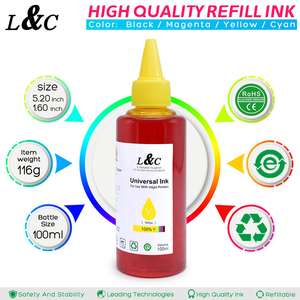 Tinte Universal recarga tinta 100mL botella a granel tinta Universal para uso de impresora con impresoras de inyección de tinta negro/cian/magenta/amarillo - Product Image 3