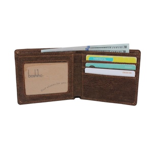 Boshiho Eco-friendly Natural Customized logo <b>RFID</b> <b>Blocking</b> Slim Card Holder Bifold Vegan Cork <b>Wallet</b> for Men - Product Image 2