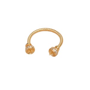 S925 Silver Double Beads DIY Accessories for Pearl Jewelry Fried Dough Twists <b>Ring</b> Empty Holder 8-9mm <b>Open</b> A6032 <b>Ring</b> Holder - Product Image 5