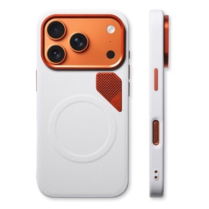 เคสโทรศัพท์หนัง PU คุณภาพสูงแบบแม่เหล็กสำหรับ iPhone 17 15 16 Pro Max 17 Air พร้อมรูระบายความร้อนโลหะ ป้องกันการเกิดความร้อนสะสม - Product Image 1