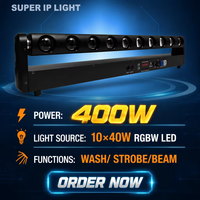 Projecteur LED à tête mobile 10x40W RGBW 4-en-1 DMX avec effets Matrix, Beam, Wash et Strobe pour Scène, Discothèque, Club de Nuit, Mariage et Événements