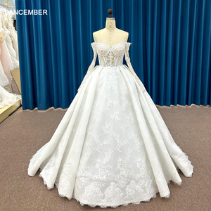 Costumes de mariage parfaits pour les femmes robe de bal robe de mariée en organza Scoop dentelle Vestido De Noiva Lssm030 - Product Image 2