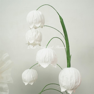 DKB - Flores de Lirio de los Valles y Amapola Naranja Hechas a Mano con Papel Blanco de Alta Calidad para Decoración de Bodas y Fiestas - Product Image 3