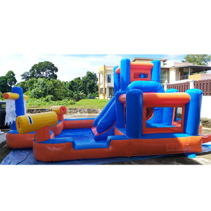 Combo de Escorregador Inflável Gigante para Piscina, Azul e Laranja, Castelo Inflável de PVC de Grau Comercial para Eventos ao Ar Livre no Verão - Product Image 2