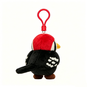 Porte-clés personnalisé en peluche de hibou, mini breloque en peluche d'oiseau, pendentif en peluche de hibou à crête rouge, petit sac en peluche d'oiseau - Product Image 3