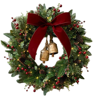 Guirlande de fleurs mélangées pour Noël et le Nouvel An, faite à la main, respectueuse de l'environnement, à suspendre à la porte, 50/60/80 cm, LILISAURA