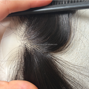 Topper invisibile da <span class=keywords><strong>donna</strong></span> per attaccatura capelli ritirata, 13 pollici, all'ingrosso, con base in PU invisibile, applicabile con colla, per fronte diradato - Product Image 2