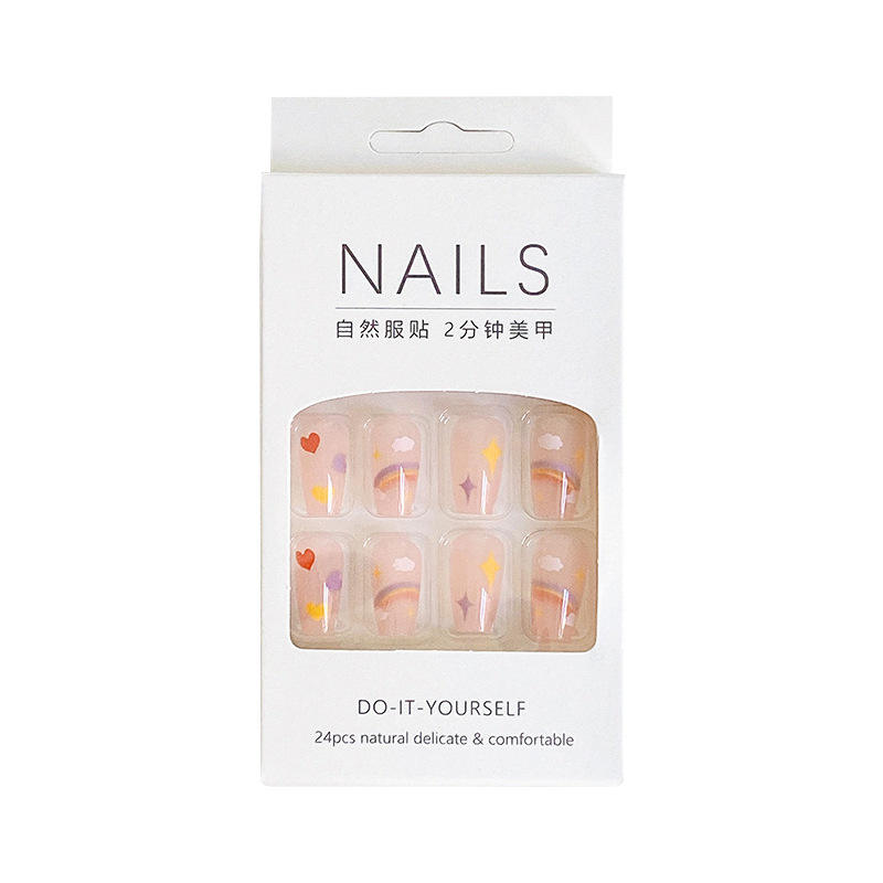 Factory Direct Sale 24pcs Fashion Press on Luxury Coffin Nails Custom Ballerina Nail Tips Artificial False Nails