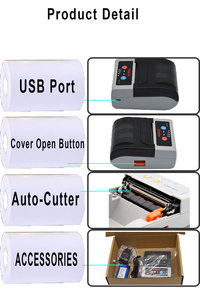 Xách tay máy in công nghiệp với Auto cutter 58 Mét Mini Máy in hóa đơn nhiệt tương thích Nhãn giấy cho Android IOS điện thoại - Product Image 3