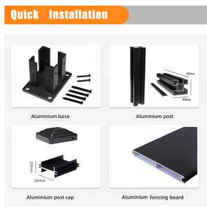 Solutions <span class=keywords><strong>de</strong></span> clôtures en aluminium à lamelles élégantes et économiques, clôtures et portes modernes en aluminium noir à lamelles métalliques - Product Image 5