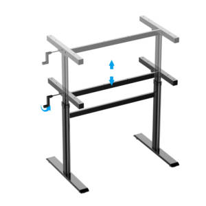 NBHY Escritorio de oficina en casa de alta calidad con mango manual Soporte de manivela Diseño moderno Características ajustables en altura convertible - Product Image 3