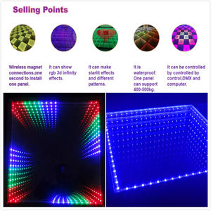 Panel de Iluminación para Escenario con Efecto Espejo Mágico 3D de Túnel Abisal Profundo, Lámpara de Ladrillo Cuadrado, Luz de Presión para Escenario - Product Image 3