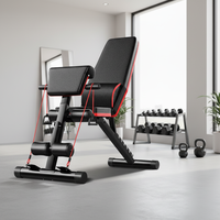 Banc de musculation multifonction en acier, chaise de fitness six-en-un, chaise pliante pour exercices à domicile, équipement de fitness