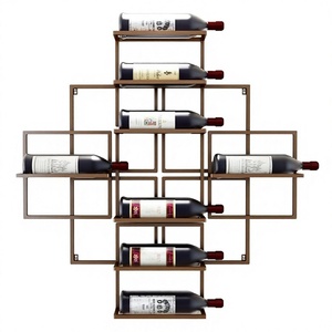 Soporte para vino de decoración de pared de estilo único, estante de vino de Metal de calidad estándar hecho a mano para decoración de Hotel y hogar - Product Image 1