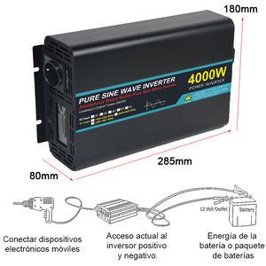 Convertisseur d'énergie à onde sinusoïdale pure GX-4KW 4000W 48V 220V monophasé 30A, efficacité 95%, garantie 12 mois - Product Image 3