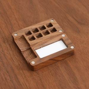 YOGO Rétro Boîte à palettes en bois de noyer <span class=keywords><strong>Couvercle</strong></span> magnétique <span class=keywords><strong>Palette</strong></span> d'<span class=keywords><strong>aquarelle</strong></span> en bois vide <span class=keywords><strong>avec</strong></span> 9/ 12/24/36 grilles de casseroles pour la couleur de l'eau - Product Image 4