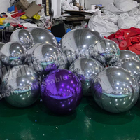 Décoration d'événement géante Sphère flottante en PVC Ballon réfléchissant Disco Ballon miroir gonflable brillant