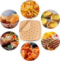 Papier sulfurisé en silicone double face enduit, économique et personnalisé, résistant à la graisse, pour friteuse à air, idéal pour aliments, gâteaux, pain et biscuits