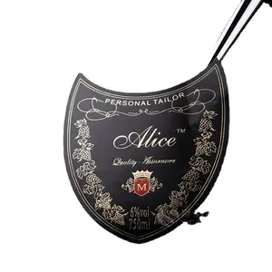 Sicaite personalizzato di alta qualità di lusso metallico 3d logo etichetta adesiva vino rosso etichette personalizzate per bottiglie di vino in rilievo popolare