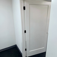 Porte de chambre à coucher en MDF blanc apprêté, à panneau unique, à âme pleine, pour maison, en HDF, pré-montée, style Shaker, en bois, pour intérieur, expédiée depuis notre entrepôt local aux États-Unis