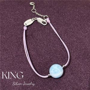Larimar <b>Bracelet</b> S925 Sterling Silver Single Stone Woven Style Women's Jewelry Gift - Product Image 3