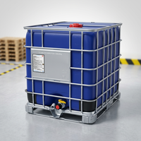 Conteneur de stockage en vrac de 1000 L en PEHD et acier composite pour produits chimiques et additifs alimentaires