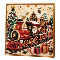 Kit de Peinture Diamant DIY Noël Perles et Diamants, Meilleures Ventes, Père Noël et Renne, Fait Main, Moderne et Simple, MG-001, Décoration Maison