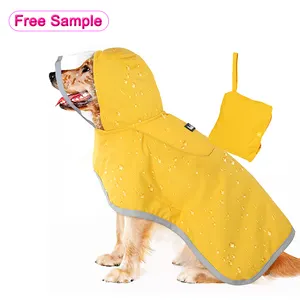 Kleine Grote Luxe Reflecterende Regenjas Op Maat Print Waterdichte Jas Hond Regenjas Voor Hond