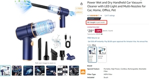 Aspiradora de Coche Portátil Inalámbrica Mini con Luz, Integrada con Función de Soplado y Succión - Product Image 2