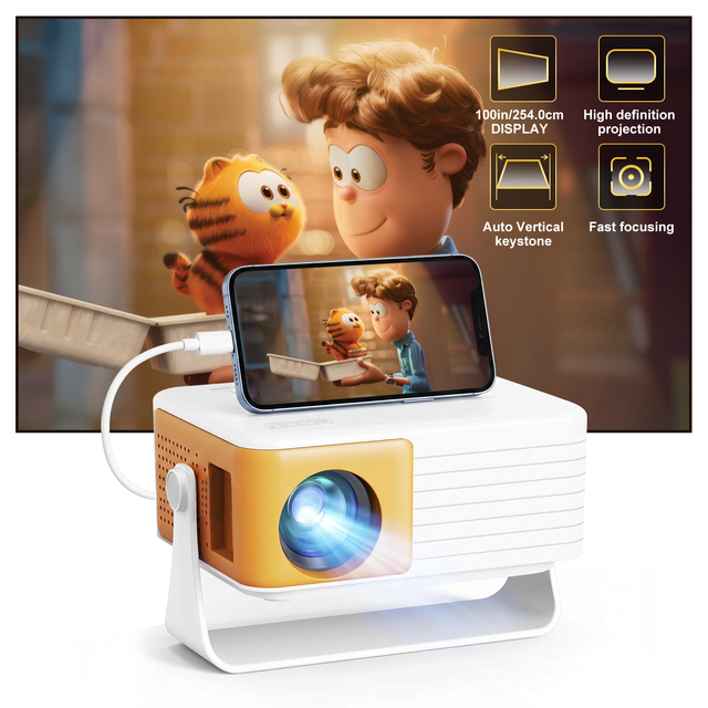 Salange Factory Price Y3 Pro Projector iPhone Wired Screen Mirroring 720P HD Mini Portable Multimedia Projector