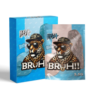 Boîtes Mylar pré-fabriquées de 3,5 g et sachets stand-up en gros en stock pour l'emballage de bonbons, d'animaux et de chewing-gums, avec fermeture éclair, jetables